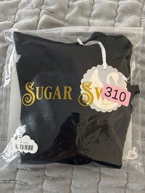 Sugar Swaddle Kids Black Sweatshirt with Gold Logo